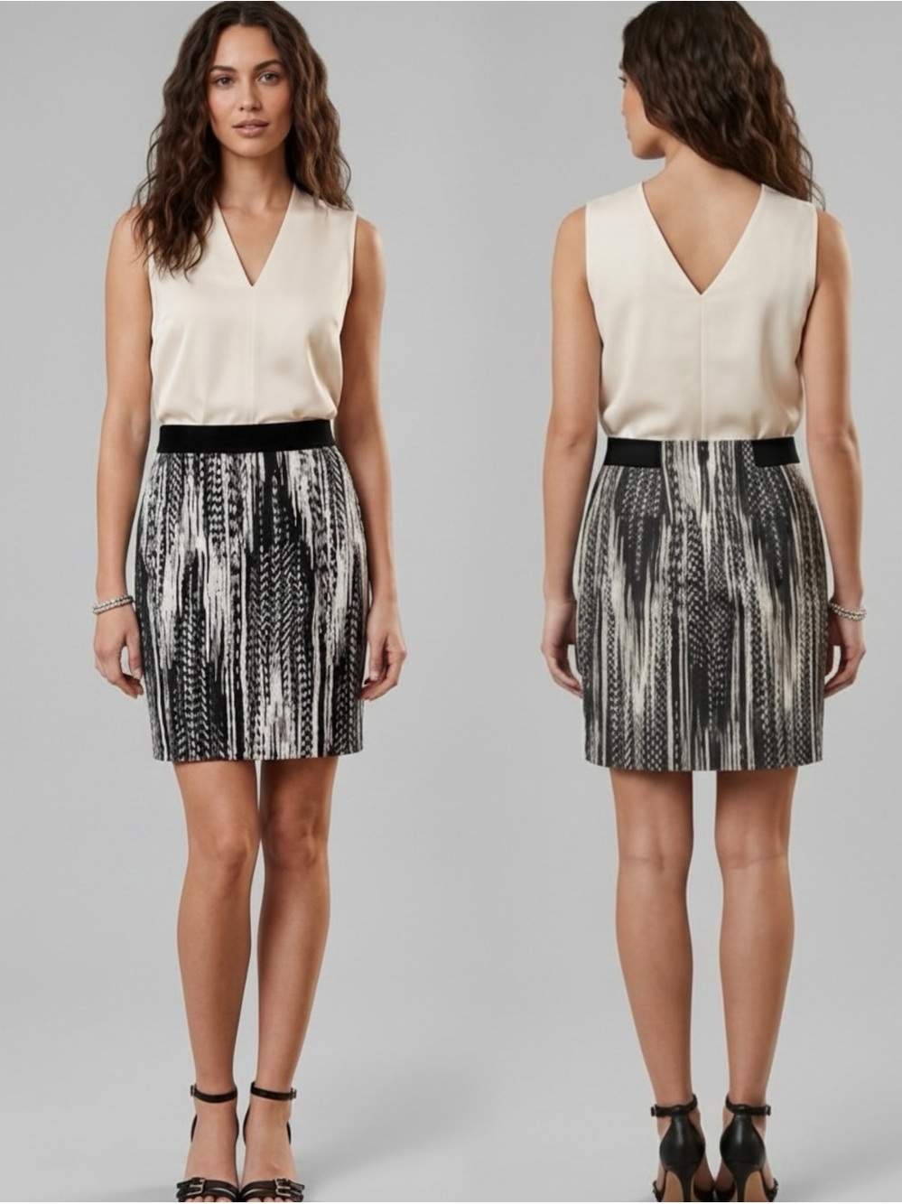 NWOT Ann Taylor Zamora Ikat Printed Skirt Textured Abstract Mod Career 6